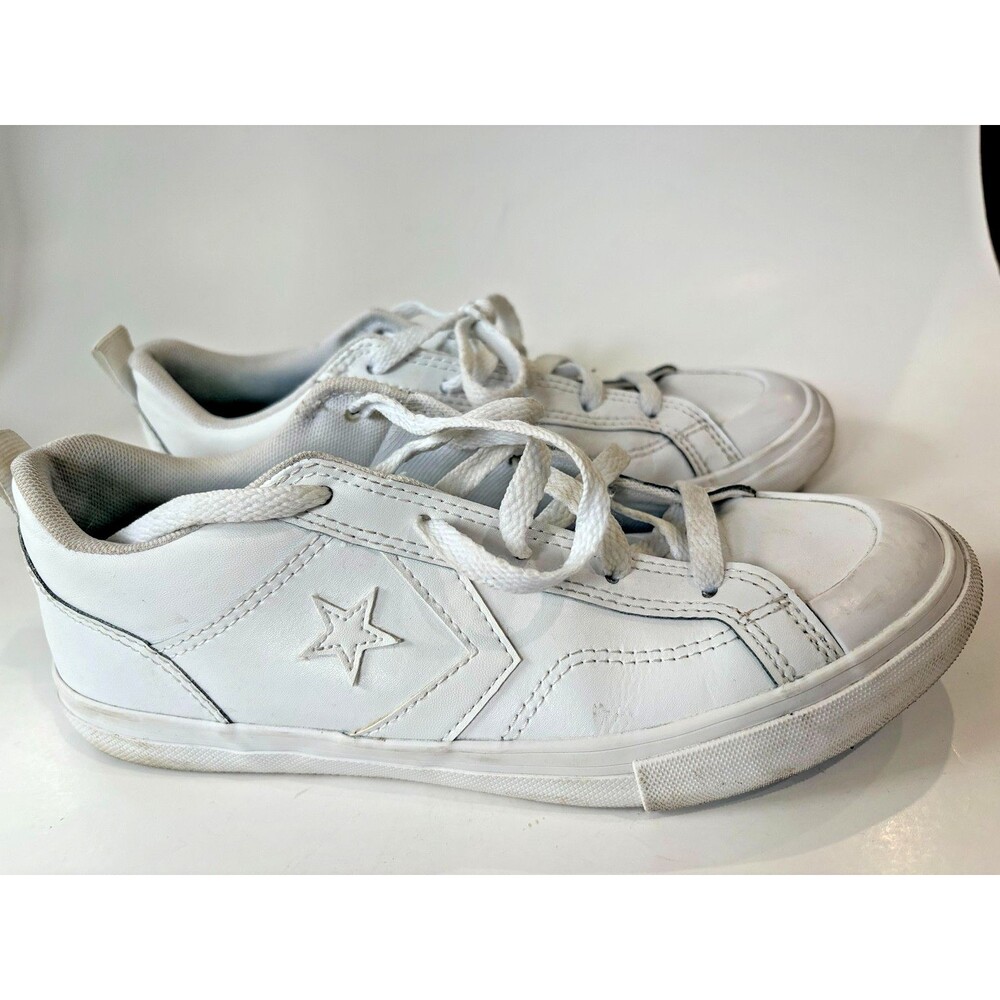 Converse All Star Womens Size 7 White Leather Low Top Sneakers Shoes